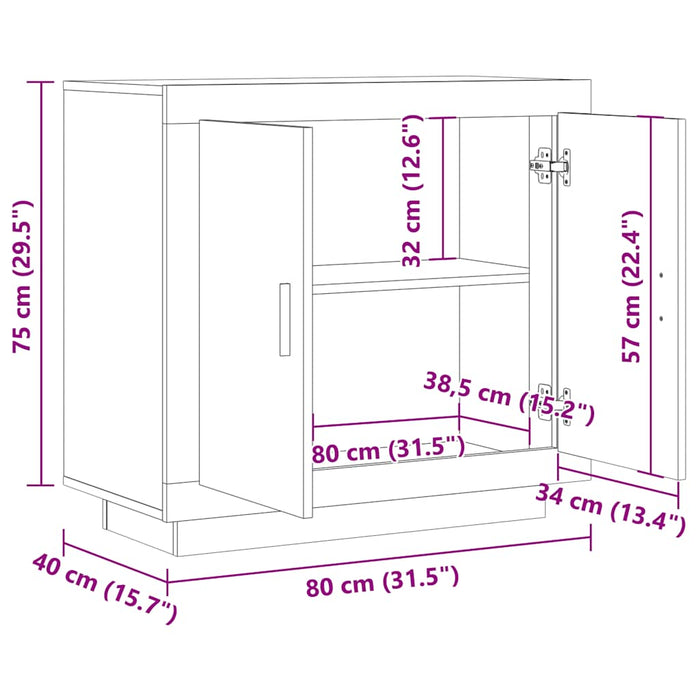 Dulap, Stejar artizanal, 80x40x75 cm, lemn prelucrat - WALTI WALTI