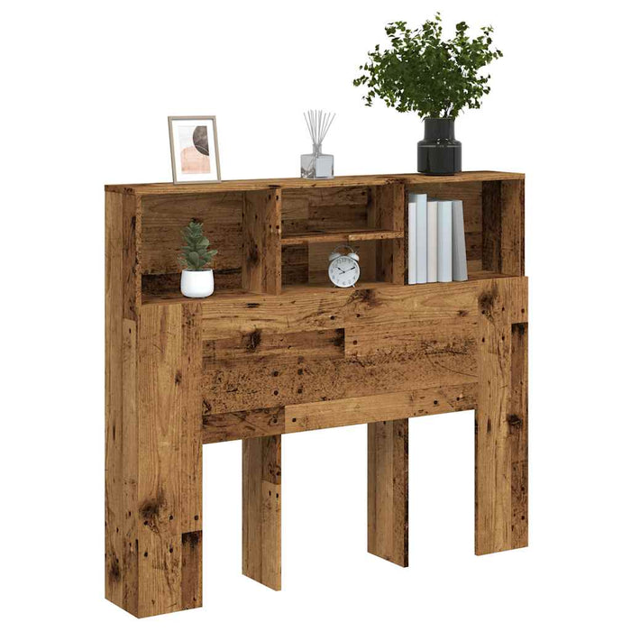 Tăblie pat cu dulap, lemn vechi 120x19x103,5 cm lemn prelucrat - WALTI WALTI