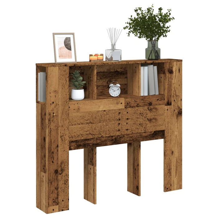 Tăblie pat cu dulap, lemn vechi 120x19x104,5 cm lemn prelucrat - WALTI WALTI
