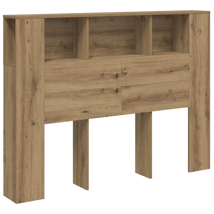 Dulap cu tăblie de pat, stejar artizanal, 140x18,5x102,5 cm, lemn stratificat WALTI