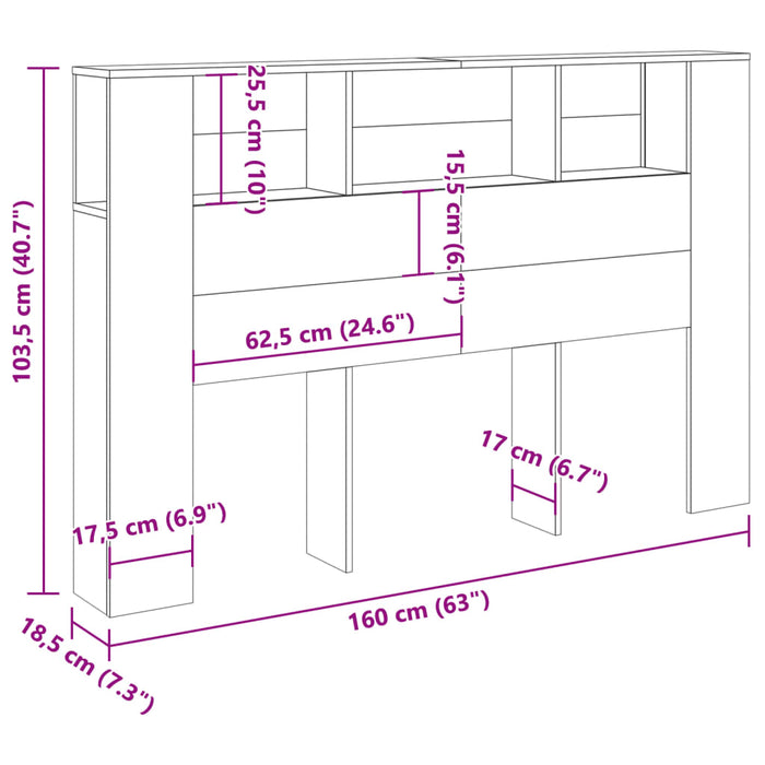 Tăblie pat cu dulap lemn vechi 160x18,5x103,5 cm lemn prelucrat - WALTI WALTI
