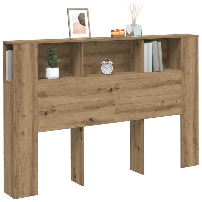 Dulap cu tăblie de pat, stejar artizanal, 160x18,5x103,5 cm, lemn stratificat WALTI