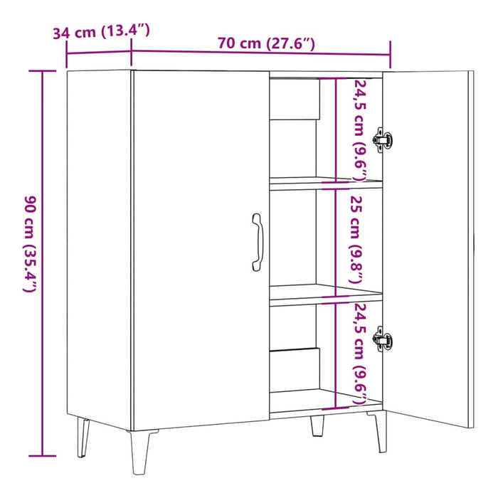 Servantă, lemn vechi, 70x34x90 cm, lemn prelucrat - WALTI WALTI