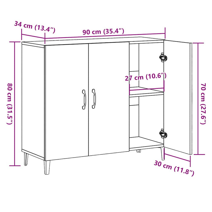 Dulap, lemn vechi, 90x34x80 cm, lemn prelucrat - WALTI WALTI