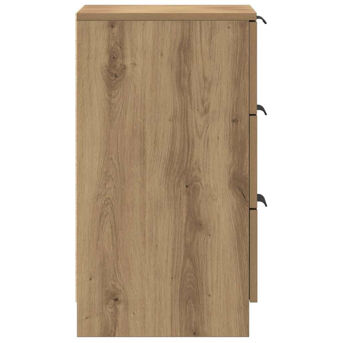 Noptiere, 2 buc., stejar artizanal, 40x36x65 cm, lemn prelucrat - WALTI WALTI