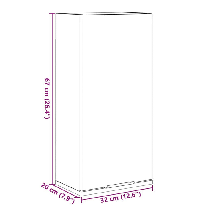 Dulap de baie montat pe perete, gri beton, 32x20x67 cm - WALTI WALTI