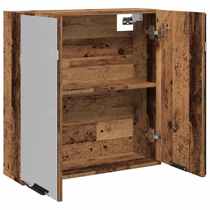 Dulap cu oglindă de baie lemn vechi 64x20x66,5 cm lemn de lemn - WALTI WALTI