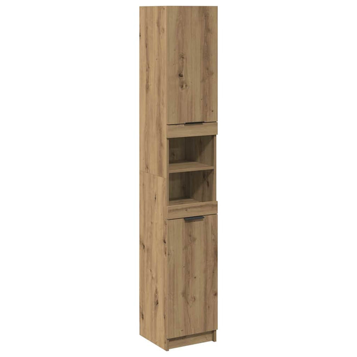 Dulap de baie, stejar artizanal, 32x34x188,5 cm, lemn prelucrat - WALTI WALTI