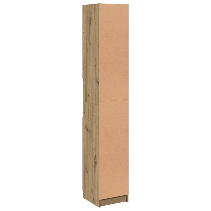 Dulap de baie, stejar artizanal, 32x34x188,5 cm, lemn prelucrat - WALTI WALTI