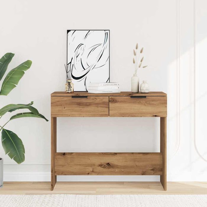 Măsuță consolă, stejar artizanal,90x36x75 cm, lemn prelucrat - WALTI WALTI