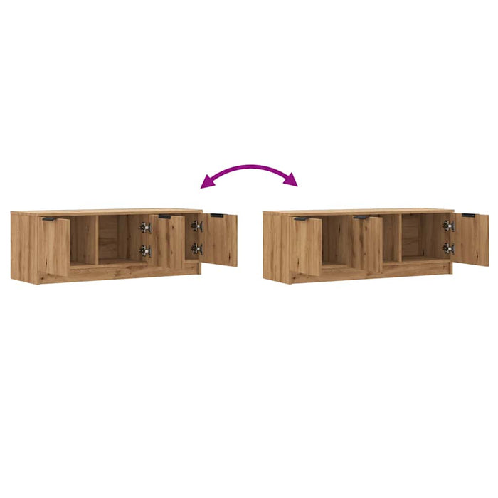 Comodă TV,stejar artizanal 102x35x36,5 cm, lemn prelucrat - WALTI WALTI
