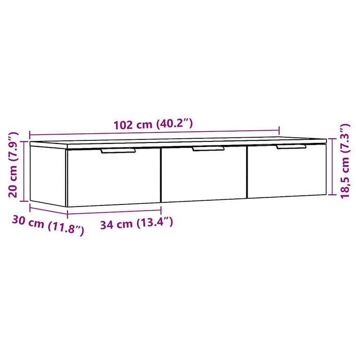 Dulap de perete, stejar artizanal, 60x31x60 cm, lemn prelucrat - WALTI WALTI