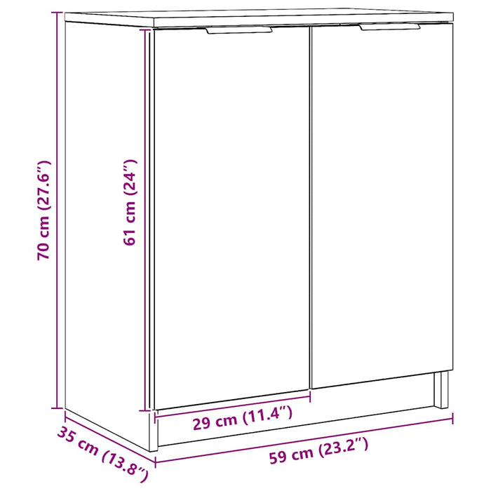 Pantofar, stejar artizanal, 59x35x70 cm, lemn prelucrat - WALTI WALTI
