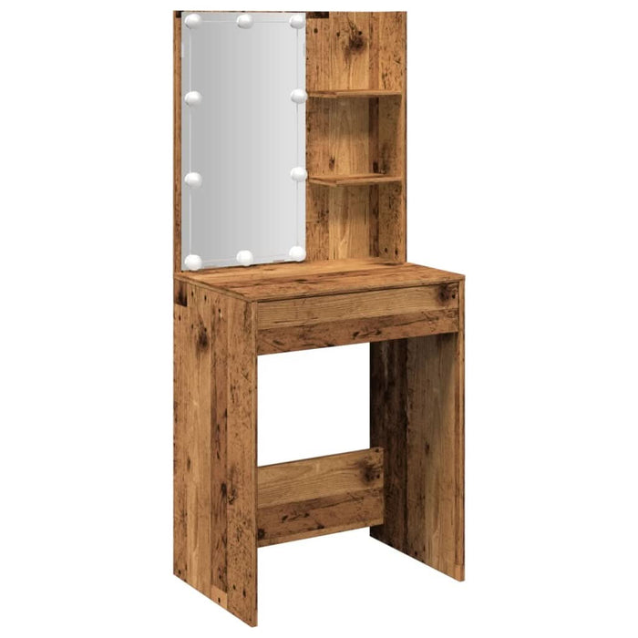Masă de toaletă cu LED, lemn vechi, 60x40x140 cm - WALTI WALTI