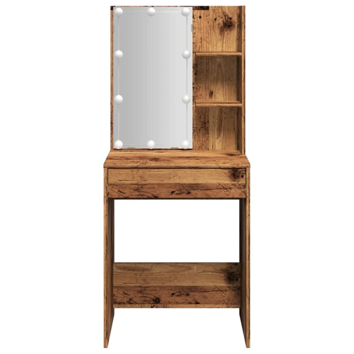 Masă de toaletă cu LED, lemn vechi, 60x40x140 cm - WALTI WALTI