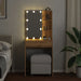 Masă de toaletă cu LED, stejar artizanal, 60x40x140 cm - WALTI WALTI