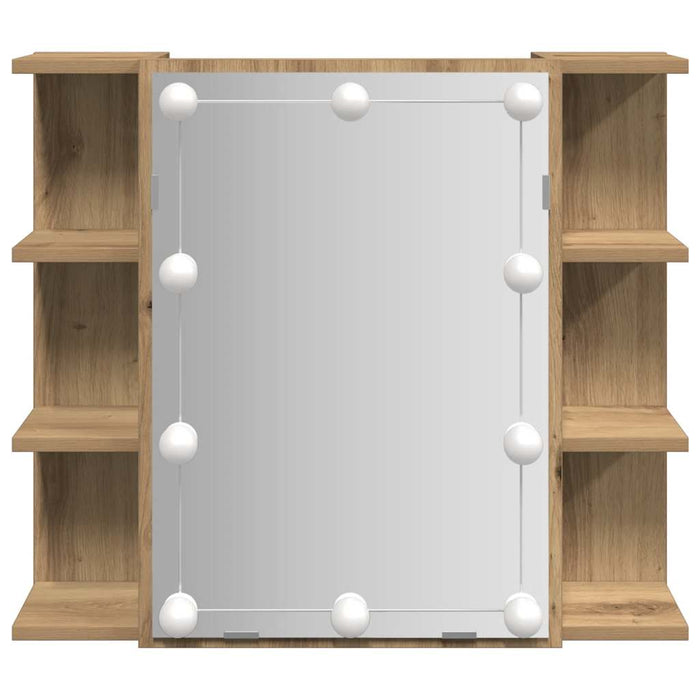 Dulap cu oglindă și LED, Artisan Stejar, 70x16,5x60 cm - WALTI WALTI
