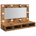 Dulap cu oglindă și LED, lemn vechi, 90x31,5x62 cm - WALTI WALTI