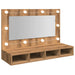 Dulap cu oglindă și LED, Artisan Stejar, 90x31,5x62 cm - WALTI WALTI