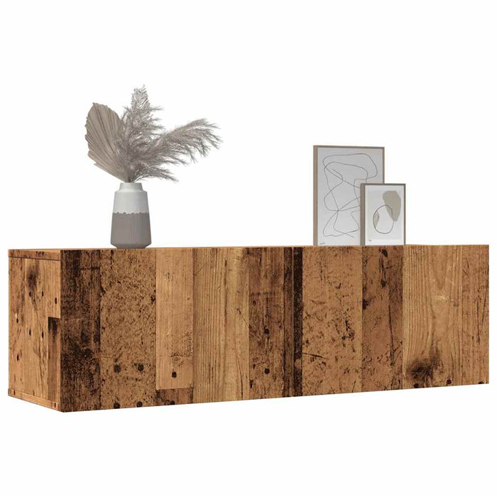 Comodă TV de perete, 2 buc. lemn vechi, 100x30x30 cm - WALTI WALTI