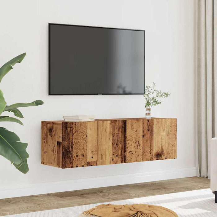 Comodă TV de perete, 2 buc. lemn vechi, 100x30x30 cm - WALTI WALTI