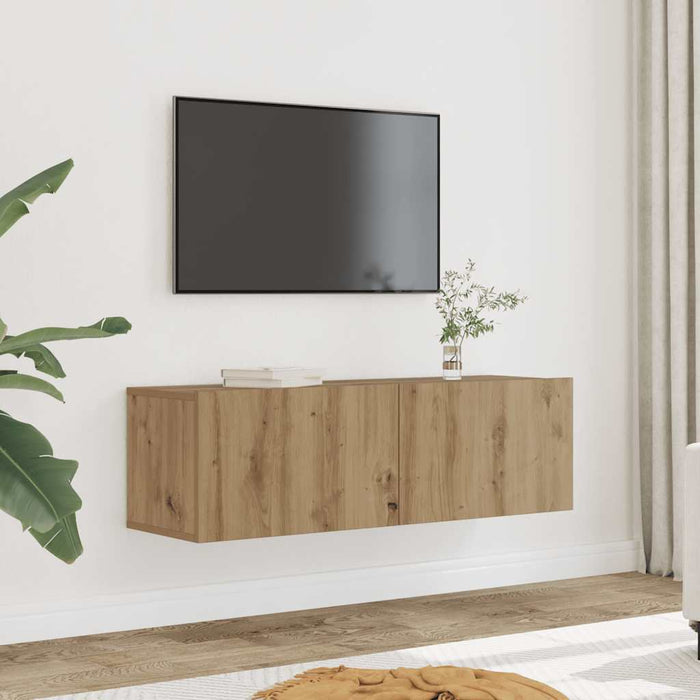 Comodă TV de perete, 2 buc. stejar artizanal, 100x30x30 cm - WALTI WALTI