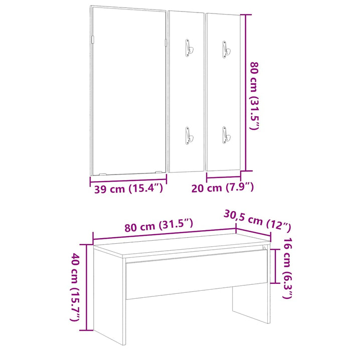 Set de mobilier pentru hol Lemn vechi din lemn prelucrat WALTI