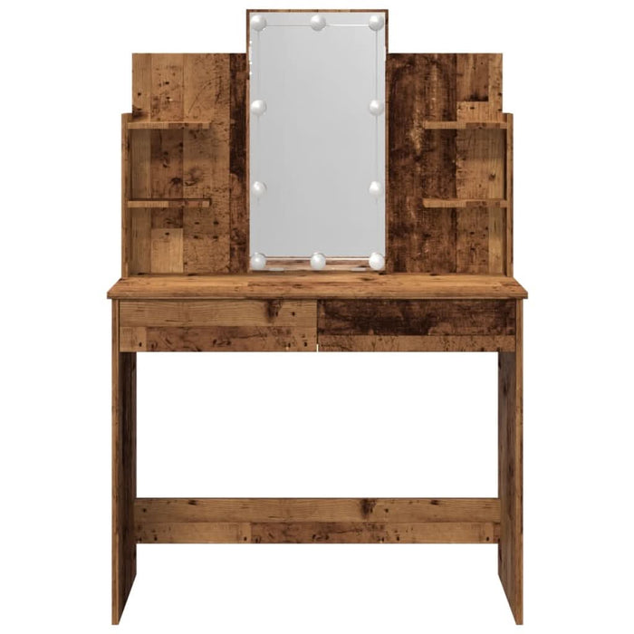 Masă de toaletă cu LED-uri, lemn vechi, 96x40x142 cm - WALTI WALTI