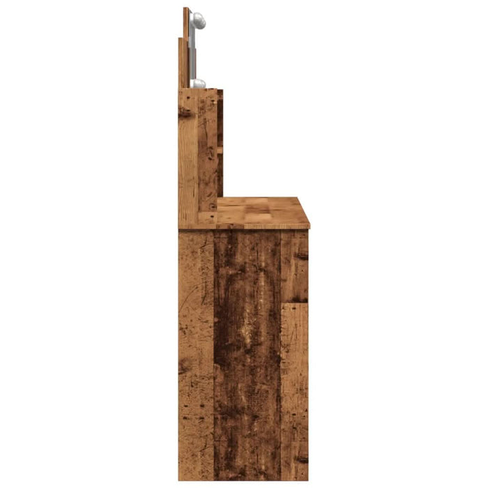 Masă de toaletă cu LED-uri, lemn vechi, 96x40x142 cm - WALTI WALTI