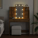 Masă de toaletă cu LED-uri, stejar artizanal, 96x40x142 cm - WALTI WALTI