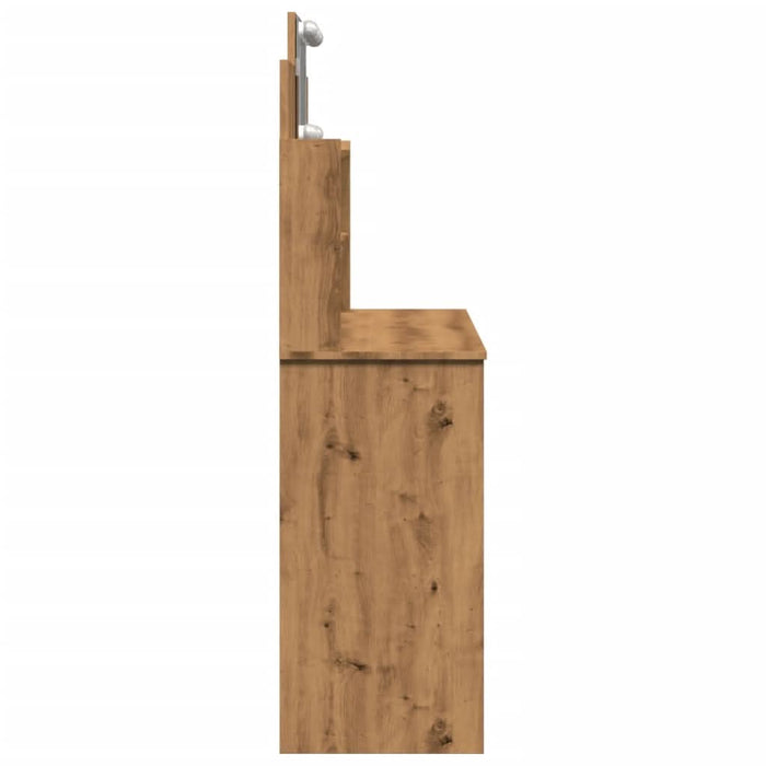 Masă de toaletă cu LED-uri, stejar artizanal, 96x40x142 cm - WALTI WALTI