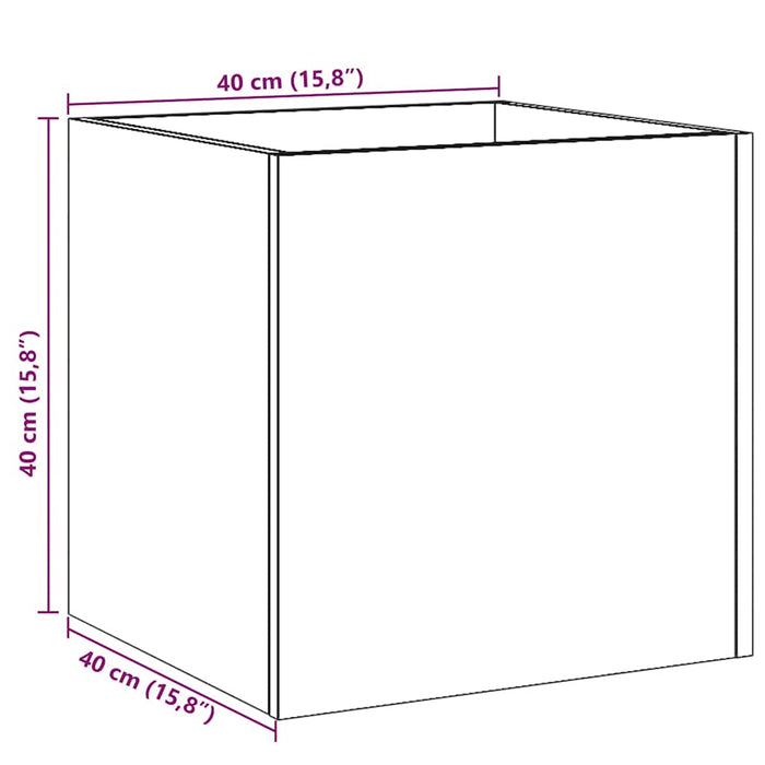Cutie de jardiniera Stejar Artizanal 40x40x40 cm Lemn prelucrat - WALTI WALTI