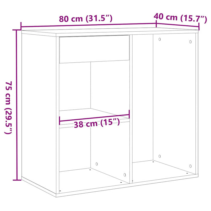 Dulap de cosmetice Artisan Stejar 80x40x75 cm Lemn prelucrat - WALTI WALTI
