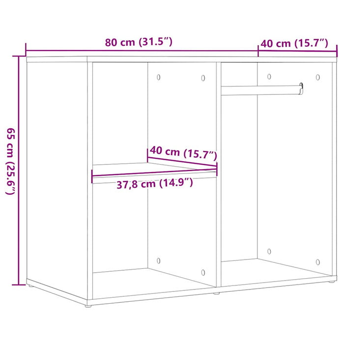 Dulap de toaletă Stejar artizanal 80x40x65 cm Lemn prelucrat - WALTI WALTI