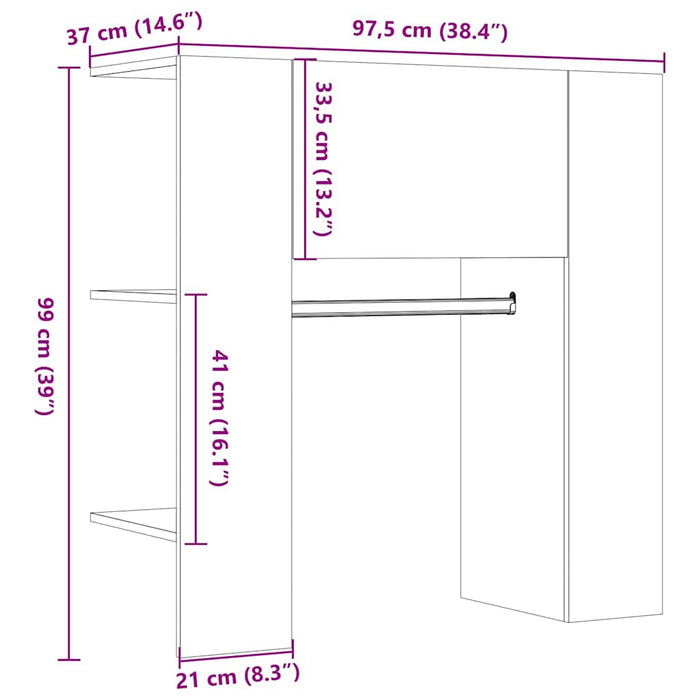 Dulap pentru hol Lemn vechi 97,5x37x99 cm Lemn prelucrat - WALTI WALTI