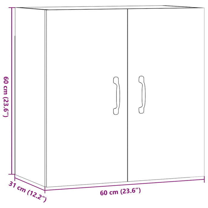 Dulap de perete, stejar artizanal, 60x31x60 cm, lemn prelucrat - WALTI WALTI