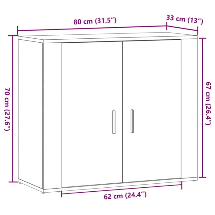 Dulap, stejar artizanal, 80x33x70 cm, lemn prelucrat - WALTI WALTI