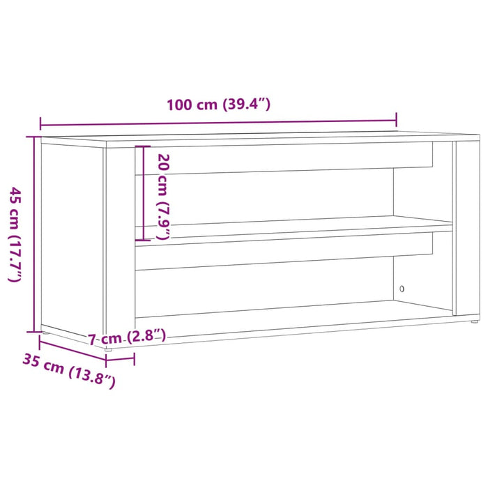 Banchetă de pantofi, lemn vechi, 100x35x45 cm, lemn prelucrat - WALTI WALTI