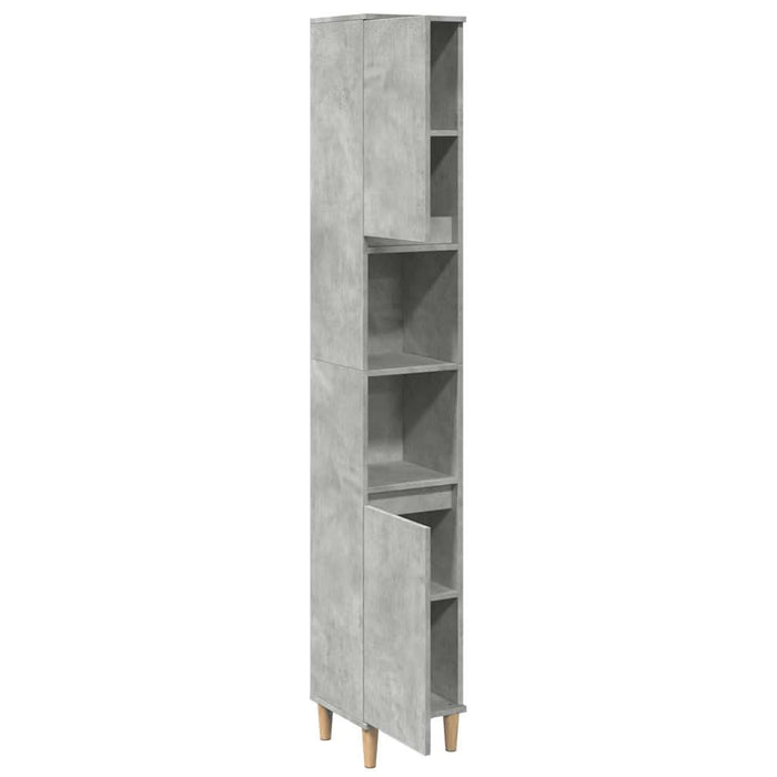 Dulap de baie, gri beton, 30x30x190 cm, lemn prelucrat - WALTI WALTI