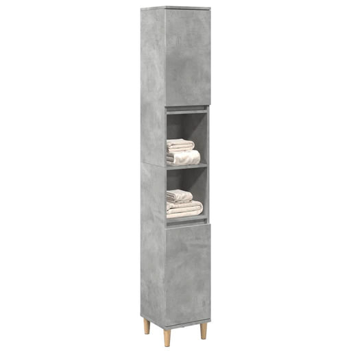 Dulap de baie, gri beton, 30x30x190 cm, lemn prelucrat - WALTI WALTI