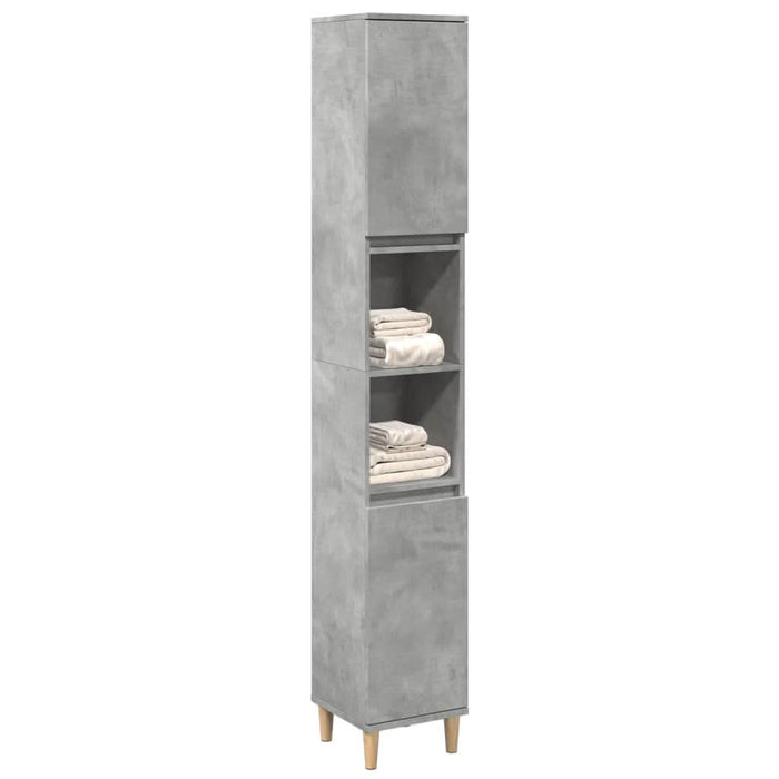 Dulap de baie, gri beton, 30x30x190 cm, lemn prelucrat - WALTI WALTI