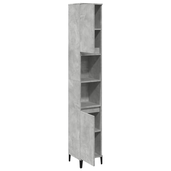 Dulap de baie, gri beton, 30x30x190 cm, lemn prelucrat - WALTI WALTI