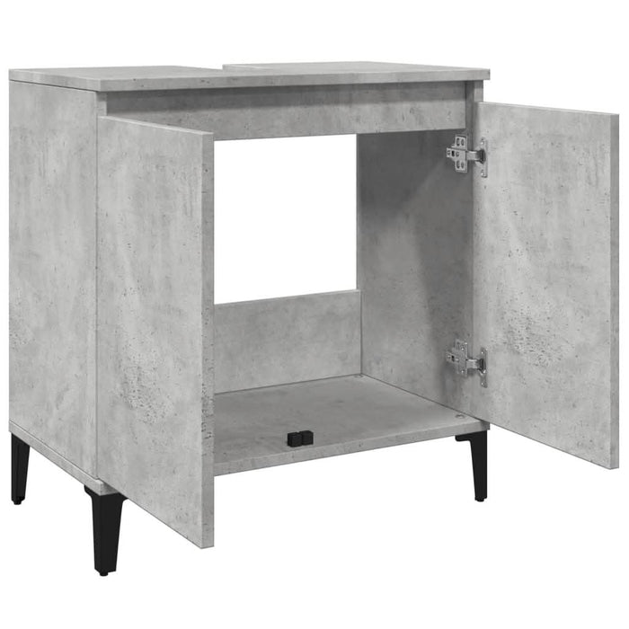 Dulap de chiuvetă, gri beton, 58x33x60 cm, lemn prelucrat - WALTI WALTI