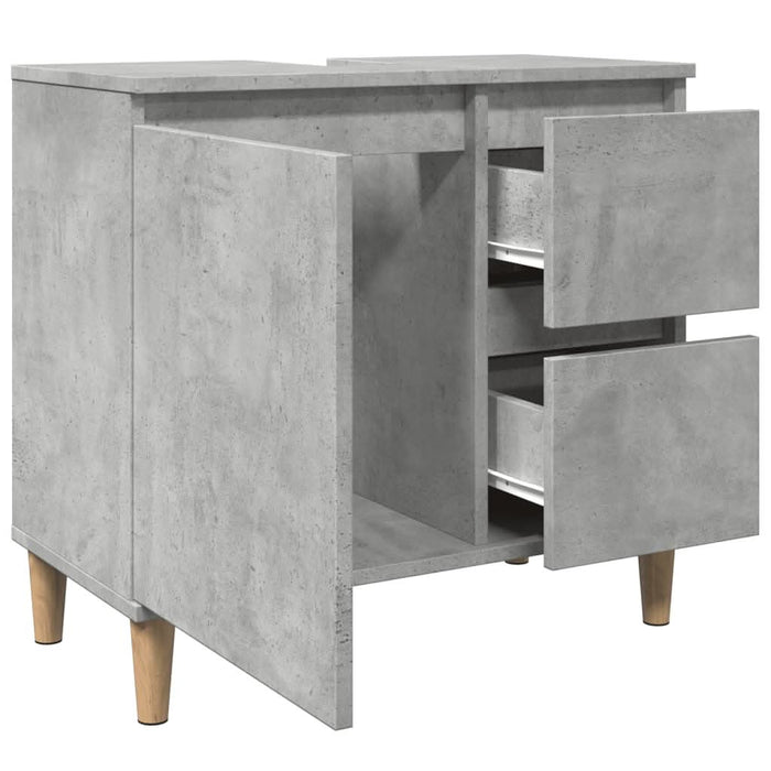 Dulap de chiuvetă, gri beton, 65x33x60 cm, lemn prelucrat - WALTI WALTI