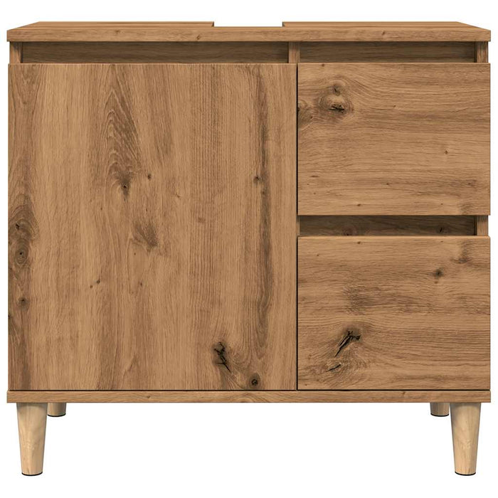 Dulap de chiuvetă, stejar artizanal, 65x33x60 cm lemn prelucrat - WALTI WALTI