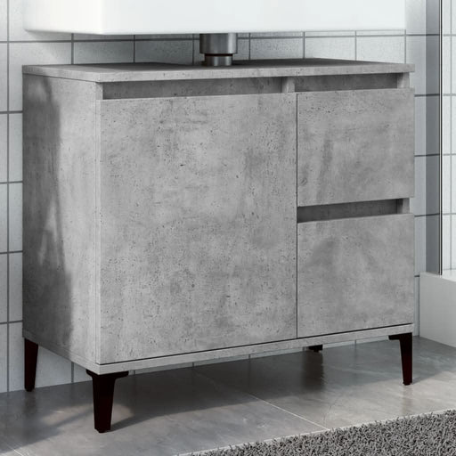 Dulap de chiuvetă, gri beton, 65x33x60 cm, lemn prelucrat - WALTI WALTI