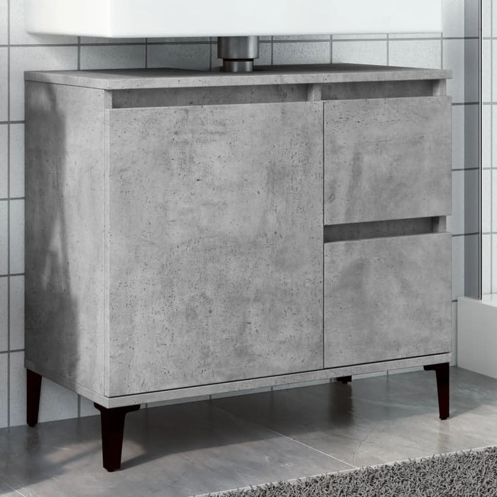 Dulap de chiuvetă, gri beton, 65x33x60 cm, lemn prelucrat - WALTI WALTI