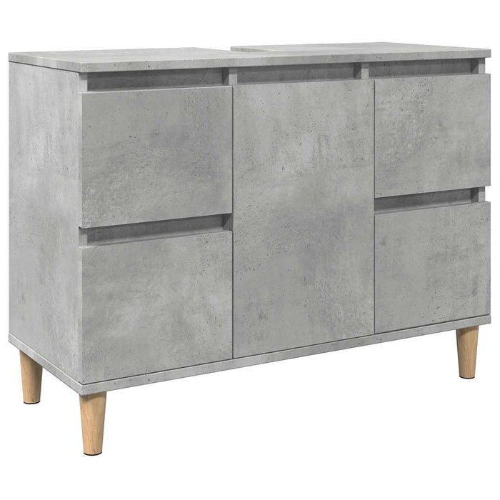 Dulap de chiuvetă, gri beton, 80x33x60 cm, lemn prelucrat - WALTI WALTI