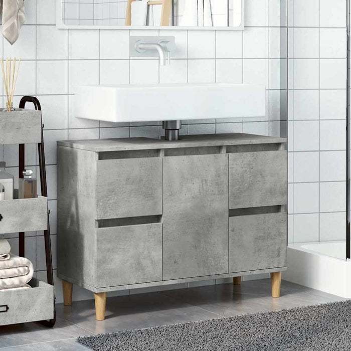 Dulap de chiuvetă, gri beton, 80x33x60 cm, lemn prelucrat - WALTI WALTI
