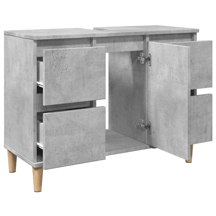 Dulap de chiuvetă, gri beton, 80x33x60 cm, lemn prelucrat - WALTI WALTI